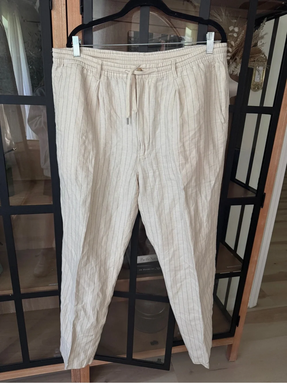 Ralph Lauren Polo Prepster Slim Tapered Fit Pants pinstriped linen lyocellcotton